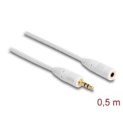   DeLock Stereo Jack Extension Cable 3.5 mm 3 pin male > female 0,5m White