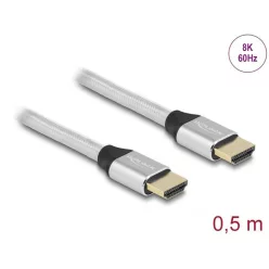   DeLock Ultra High Speed HDMI Cable 48 Gbps 8K 60 Hz 0,5m certified Silver