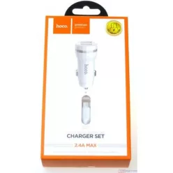   Hoco Z27 Staunch dual port töltőadapter 1m-es Micro kábellel White