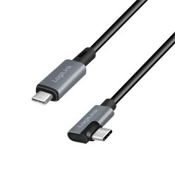   Logilink USB 2.0 Type-C cable C/M 90° to USB-C/M E-mark 3m Black/Grey