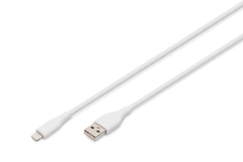 Assmann Lightningh to USB Silicone USB2.0 12W Cable 0,5m White