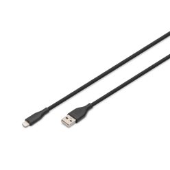 Assmann Lightningh to USB Silicone USB2.0 12W Cable 2m Black