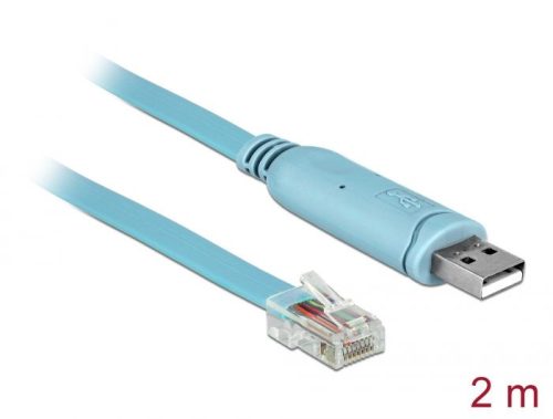 DeLock USB 2.0 Type-A male > 1x Serial RS-232 RJ45 male 2m Blue