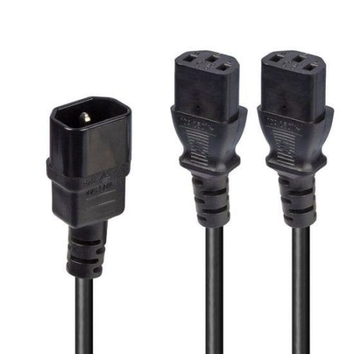 Noname Lindy IEC Splitter Cable IEC C14 to 2 x IEC C13 2m Black