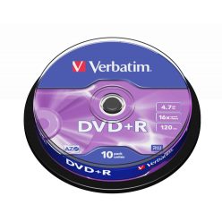 Verbatim DVD+R 4,7Gb 16x Hengeres 10db/csomag (10-es címke)