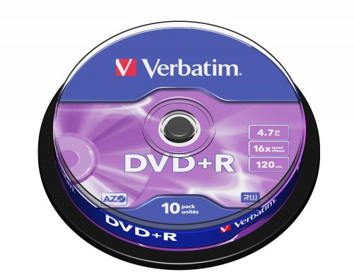 Verbatim DVD+R 4,7Gb 16x Hengeres 10db/csomag (10-es címke)