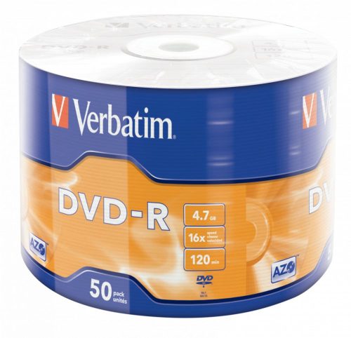 Verbatim DVD-R 4,7Gb 16x Zsugor 50db/csomag (50-es címke)