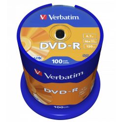   Verbatim DVD-R 4,7Gb 16x Hengeres 100db/csomag (100-as címke)