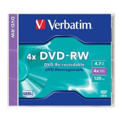   Verbatim DVD-RW 4,7Gb 4x Normál tok 1db/csomag (1-es címke)