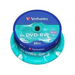 Verbatim DVD-RW 4,7Gb 4x Hengeres 25db/csomag (25-es címke)