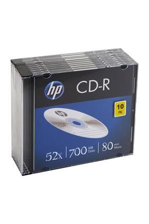 HP CD-R 80 52x slim tok 10db/cs (10-es címke)