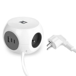   ACT Power Strip Cube E Socket Hálózati Elosztó 3DIN 1,5m White