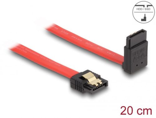 DeLock SATA 6 Gb/s Cable straight to upwards angled 20cm Red