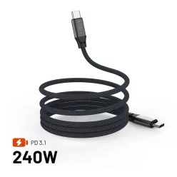   FIXED Magnetic Braided Cable USB-C/USB-C, 1,2m USB2.0 240W Gray