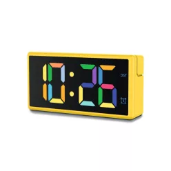   Hama Ibiza Digital Alarm Clock Multi-Colour Display with USB Charging Function Yellow
