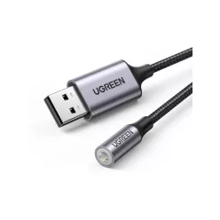 UGREEN CM477 USB-A - 3.5mm mini jack audio adapter Grey