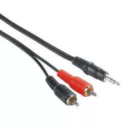   Hama ECO 3,5mm Jack Plug - 2 RCA Plugs hosszabítókábel 5m Black