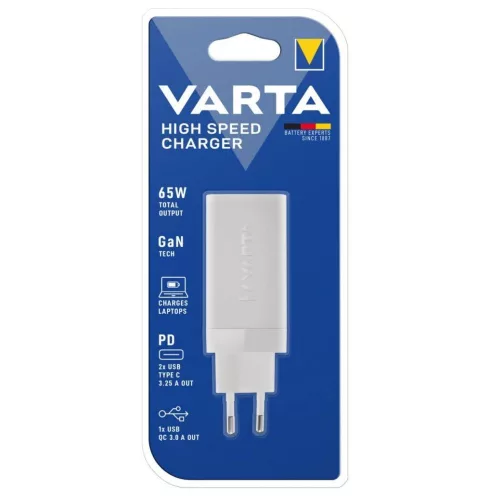 Varta Portable High Speed Charger 65W GAN Adapter White