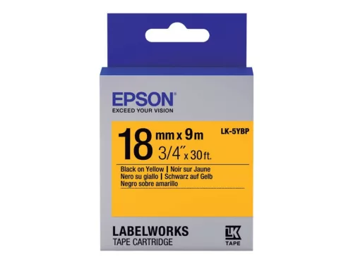 Epson LK-5YBP címkeszalag (18mm) Black on Yellow - 9m