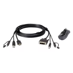 ATEN HDMI to DVI-D Secure KVM Cable Kit 1,8m Cable Black