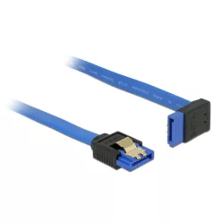   DeLock SATA 6 Gb/s receptacle straight > SATA receptacle upwards angled 0,5m Blue with Gold Clips Cable