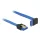 DeLock SATA 6 Gb/s receptacle straight > SATA receptacle upwards angled 0,5m Blue with Gold Clips Cable