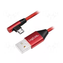 Logilink USB 2.0 USB-A/M to Micro-USB/M 1m, Red