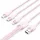 Vention USB 2.0 A Male to 3-in-1 USB-C & Lightning & Micro-B Male 3A Cable 1,5m Pink