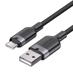   Vention USB 2.0 A Male to C Male 3A Aluminum Alloy Type cable 1m Black