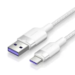   Vention USB 2.0 A Male to C Male 6A Aluminum Alloy Type cable 2m White