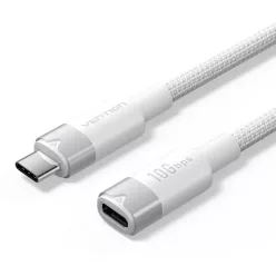   Vention USB 3.2 Gen2 C Male to C Female 10Gbps Extension Aluminum Alloy Type cable 1m White