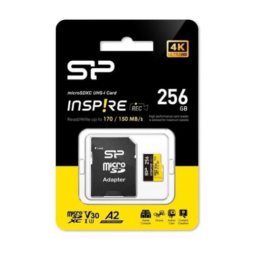 Silicon Power 256GB microSDXC Inspire UHS-1 U3 V30 A2 +adapterrel