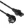ACT Powercord mains connector Schuko CEE 7/7 male (angled) - C15 IEC 60320 1m Black