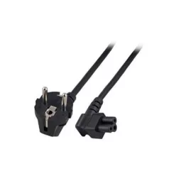   ACT Powercord mains connector Schuko CEE 7/7 male (angled) - C5 (angled) IEC 5m Black