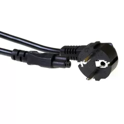   ACT Powercord mains connector Schuko CEE 7/7 male (angled) - C5 IEC 3m Black