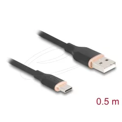 DeLock USB 2.0 kábel USB-A to USB-C 0,5m Black