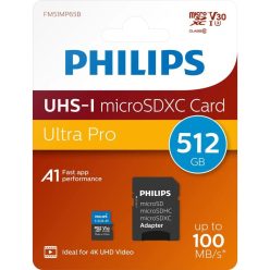   Philips 512GB microSDXC Ultra Pro Class10 UHS-I U3 V30 A1 + adapterrel