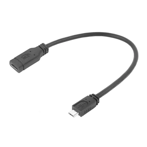 ACT USB Type-C female to USB micro B 2.0 male adapter cable 0,2m Black