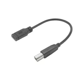   ACT USB Type-C female to USB-B 2.0 printer adapter cable 0,2m Black