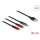 DeLock USB Charging Cable 3 in 1 Type-A to 2 x Lightning / USB Type-C 0,3m Black