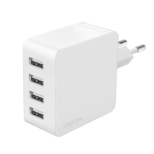 Logilink 4 port USB socket adapter 24 W 4x USB-A White