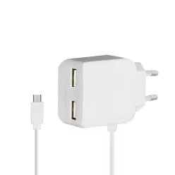   Logilink Dual micro USB socket adapter with fixed cable 2x USB-A 10,5W White