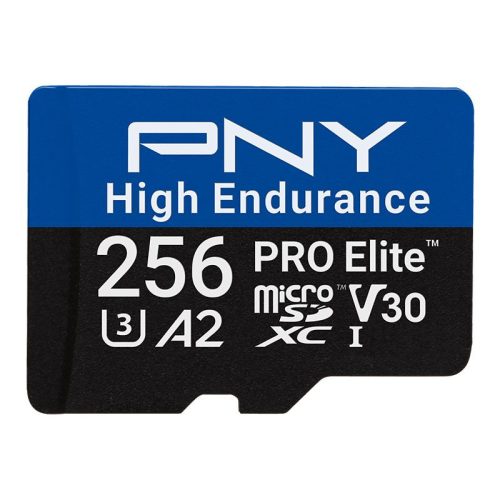 PNY 256GB microSDXC Pro Elite High Endurance Class 10 U3 V30 A2 + adapterrel