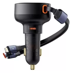   Baseus Enjoyment Pro 60W Type-C and Lightning Car Charger Black