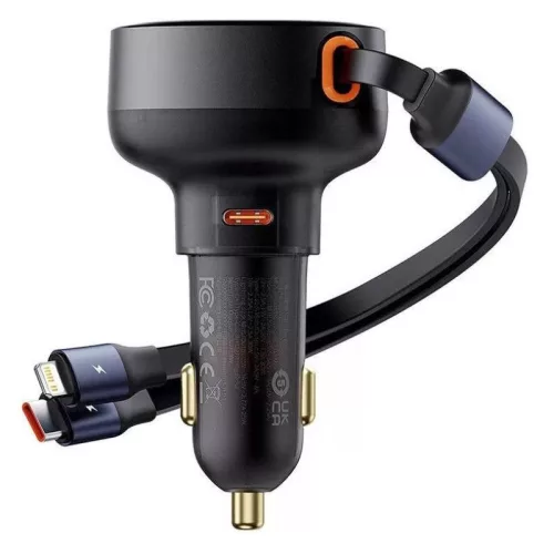 Baseus Enjoyment Pro 60W Type-C and Lightning Car Charger Black