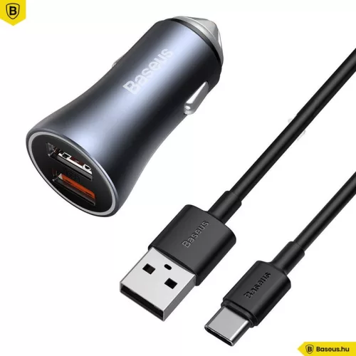 Baseus Golden Contactor Pro 40W Car Charger Grey
