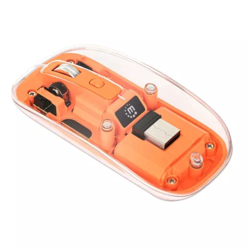 Manhattan Rechargeable Wireless USB Mouse Transparent/Orange