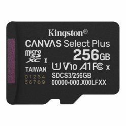   Kingston 256GB microSDXC Canvas Select Plus Gen3 Class 10 UHS-1 A1 V10 adapter nélkül