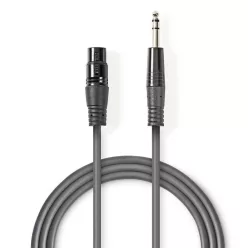   Nedis Balanced Audio Cable XLR 3-Pin Female - 6.35mm Male 1,5m Black