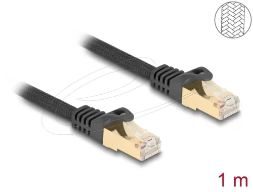 DeLock CAT6A S-FTP Patch Cable 1m Black